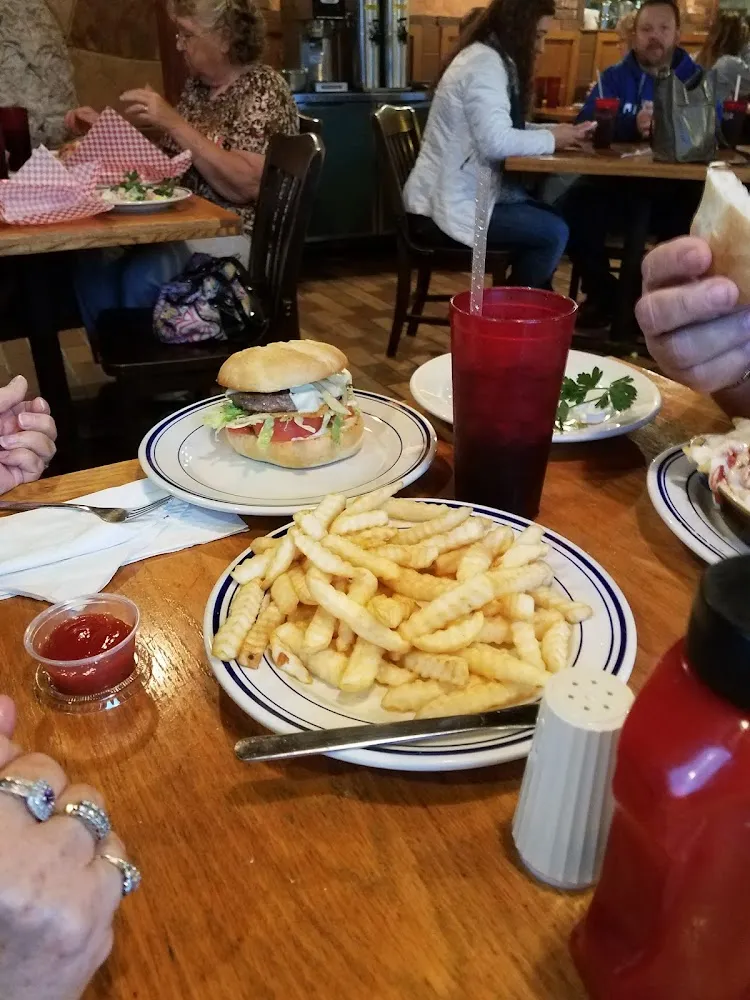 Hamburger with Fries with Cheese