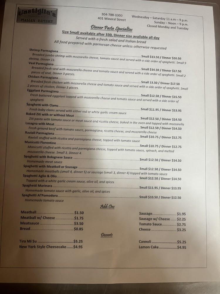 Castiglia | Italian Eatery Menu image 2